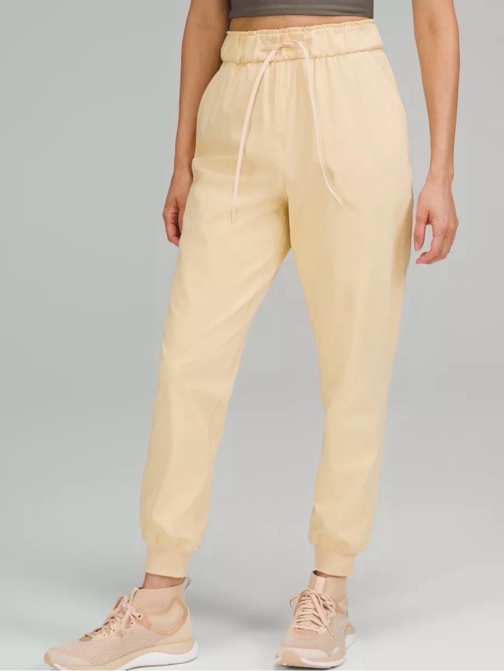 lululemon athletica yellow Cream Drawstring Jogger Pants